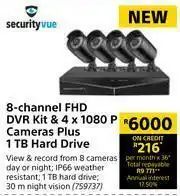 Builders Warehouse Securityvue 8 Channel FHD DVR Kit & 4 x 1080P Cameras Plus 1TB Hard Drive offer