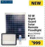 Builders Warehouse Solar Flair 50W Night Guard Solar Remote Floodlight Black offer