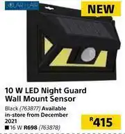 Builders Warehouse Solar Flair 10W LED Night Guard Wall Mount Sensor Black offer