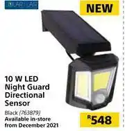 Builders Warehouse Solar Flair 10W LED Night Guard Directional Sensor Black offer