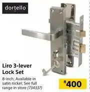 Builders Warehouse Dortello Liro 3 Lever Lock Set offer