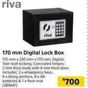Builders Warehouse Riva 170mm Digital Lock Box-170mm x 230mm x 170mm offer