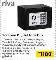 Builders Warehouse Riva 200mm Digital Lock Box-200mm x 310mm x 200mm offer
