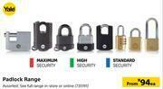 Builders Warehouse Yale Padlock Range-Each offer