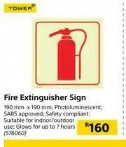 Builders Warehouse Tower Fire Extinguisher Sign-190mm x 190mm offer