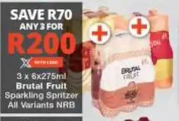 Checkers Hyper 3 x 6x275ml Brutal Fruit Sparkling Spritzer All Variants NRB offer
