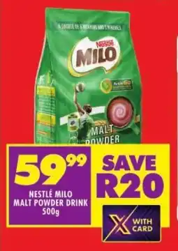 Shoprite NESTLÉ MILO MALT POWDER DRINK 500g offer