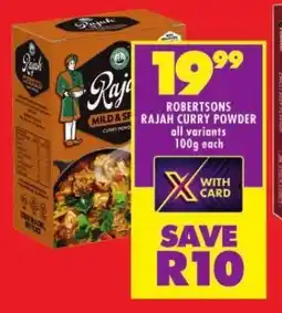 Shoprite ROBERTSONS RAJAH CURRY POWDER all variants 100g each offer