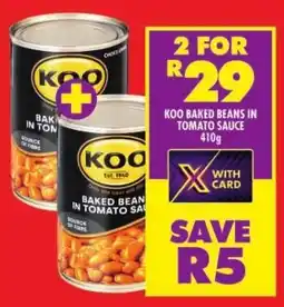 Shoprite KOO BAKED BEANS IN TOMATO SAUCE 410g offer