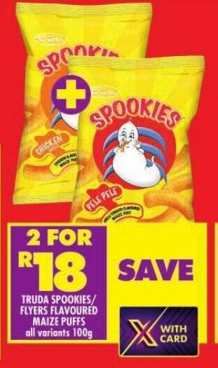 TRUDA SPOOKIES/ FLYERS FLAVOURED MAIZE PUFFS all variants 100g offer at ...