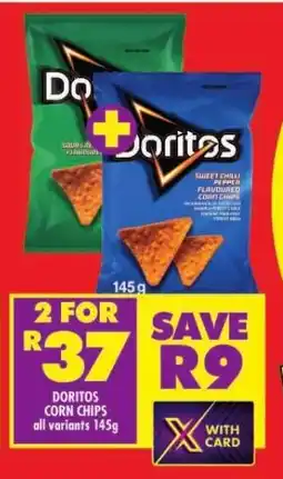 Shoprite DORITOS CORN CHIPS all variants 145g offer
