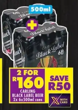 CARLING BLACK LABEL BEER 2x 6x500ml cans