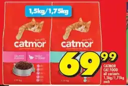 Shoprite CATMOR CAT FOOD all variants 1,5kg/1,75kg each offer