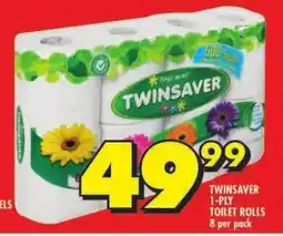 Shoprite TWINSAVER 1-PLY TOILET ROLLS 8 per pack offer