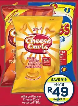 Pick n Pay Hypermarket Willards Flings or Cheese Curls Assorted 150g offer