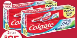 Pick n Pay Hypermarket Colgate Triple Action Toothpaste 2x 100ml Value Pack offer