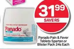 Pick n Pay Hypermarket Panado Pain & Fever Tablets Spartan or Blister Pack 24s Each offer