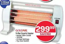 Pick n Pay Hypermarket GOLDAIR 3-Bar Quartz Heater offer