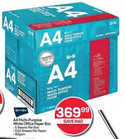 Pick n Pay Hypermarket A4 Multi-Purpose White Office Paper Box offer