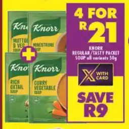 Shoprite KNORR REGULAR/TASTY PACKET SOUP all variants 50g offer