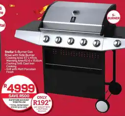 Pick n Pay Hypermarket Stellar 5-Burner Gas Braai with Side Burner offer