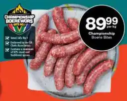 Checkers Championship Boerie Bites offer