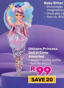 Game Unicorn Princess Doll in Cone Assorted offer