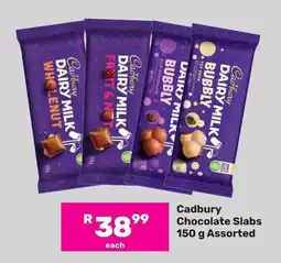 Game Cadbury Chocolate Slabs 150 g Assorted offer