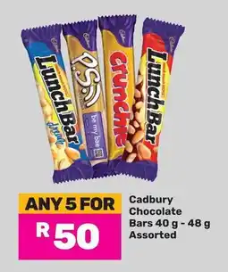 Game Cadbury Chocolate Bars 40g-48g Assorted offer