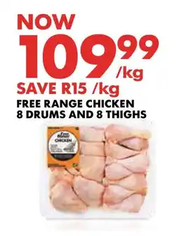 Woolworths FREE RANGE CHICKEN 8 DRUMS AND 8 THIGHS offer
