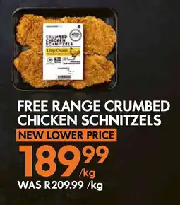 Woolworths FREE RANGE CRUMBED CHICKEN SCHNITZELS offer