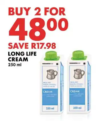 Woolworths LONG LIFE CREAM offer