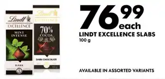 Woolworths LINDT EXCELLENCE SLABS 100g offer