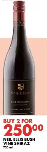 Woolworths NEIL ELLIS BUSH VINE SHIRAZ offer