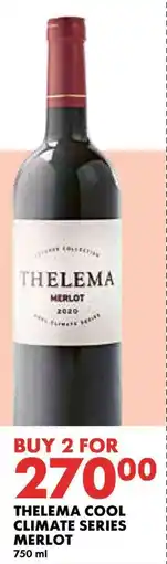 Woolworths THELEMA COOL CLIMATE SERIES MERLOT offer