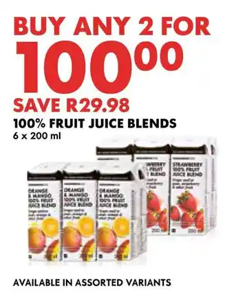 Woolworths 100% FRUIT JUICE BLENDS offer