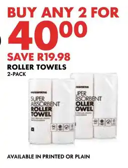 Woolworths ROLLER TOWELS 2-PACK offer