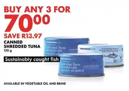 Woolworths CANNED SHREDDED TUNA 170 g offer