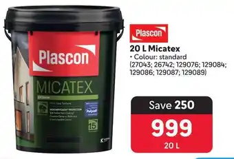 Makro Plascon 20 L Micatex offer