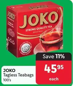 Makro JOKO Tagless Teabags 100's offer