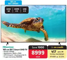 Makro Hisense 165 cm (65") Smart UHD TV offer