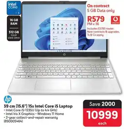 Makro HP 39 cm (15.6") 15s Intel Core i5 Laptop offer