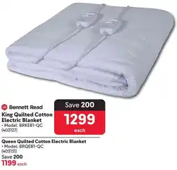 Makro Bennett Read King Quilted Cotton Electric Blanket offer