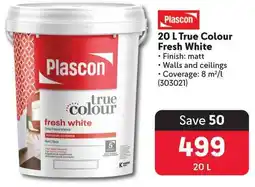 Makro Plascon 20 L True Colour Fresh White offer