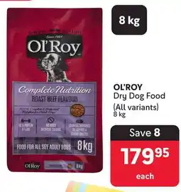 Makro OL'ROY Dry Dog Food (All variants) 8 kg offer