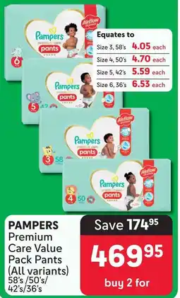 Makro PAMPERS Premium Care Value Pack Pants (All variants) offer