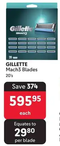 Makro GILLETTE Mach3 Blades 20's offer
