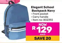 Game Elegant School Backpack Navy offer
