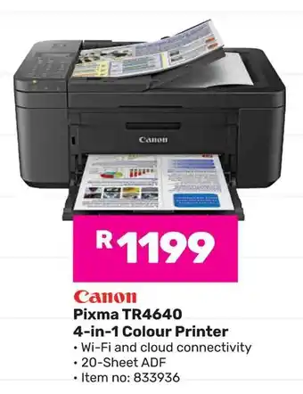 Game Canon Pixma TR4640 4-in-1 Colour Printer offer