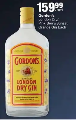 Checkers Liquor Shop Gordon's London Dry/ Pink Berry/Sunset Orange Gin Each offer